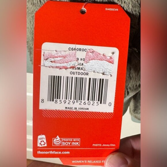 NWT North Face Dark Olive Green W/ coral accents full zip furry Hoodie. Women XS - Picture 6 of 8